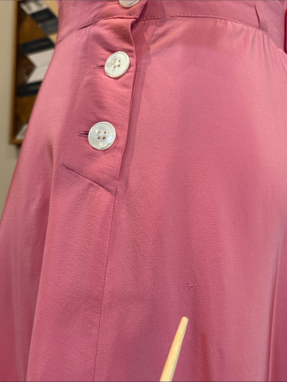 Vintage Ralph Lauren Blue Label 80s Pink Silk Skirt + Blouse Set 6 / 8 *As-Is* - Picture 8 of 16